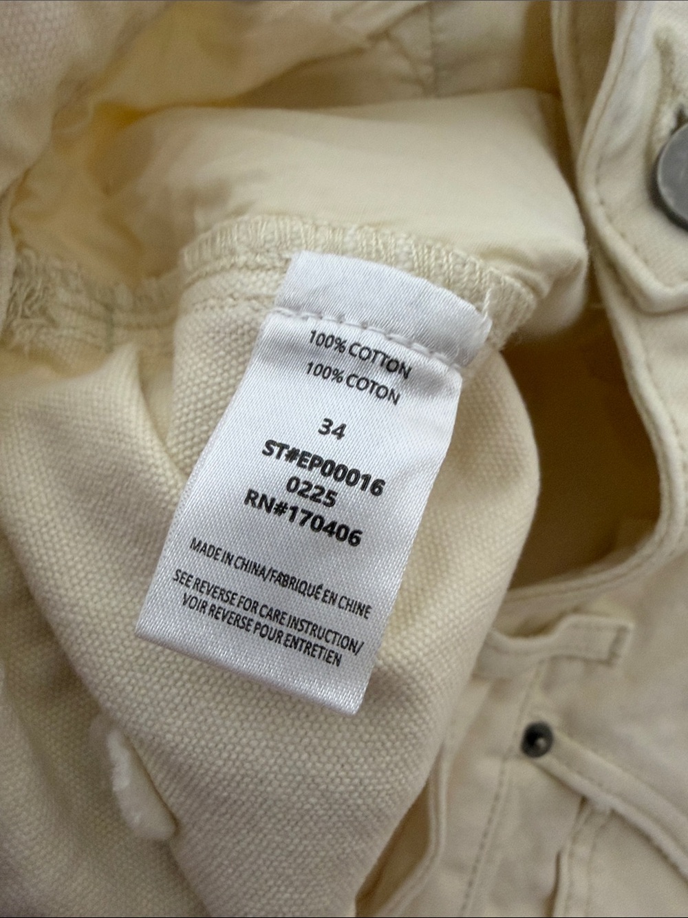 Men's Neutral Cream Cargo Carpenter Pants - Workwear Style - Picture 3 of 3